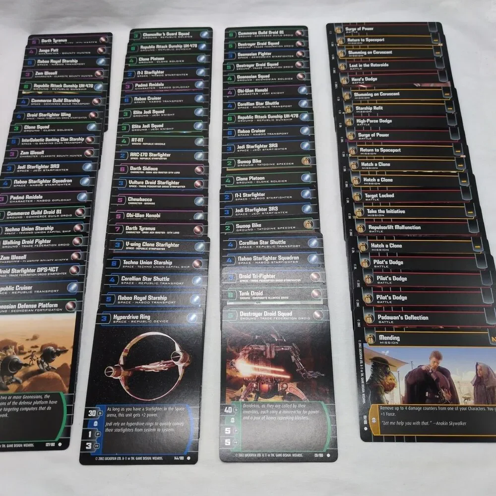 (350) Star Wars 2002 Trading Card Game Lot Commons Uncommon Rares Cards